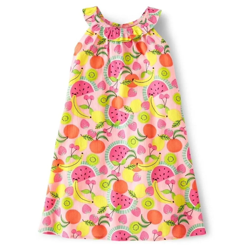 Girls Gymboree Fruits Summer Fall Lightweight Dress Size 7 NEW without Tags
